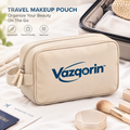 Vazqorin™ Portable Travel Makeup Pouch – Lightweight Cosmetic Bag &amp; Spacious Toiletry Organizer with Side Handle
