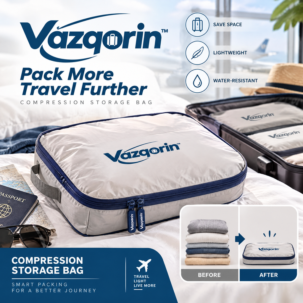 Vazqorin™ Compression Packing Cube – Lightweight, Water-Resistant Luggage Organizer for Travel